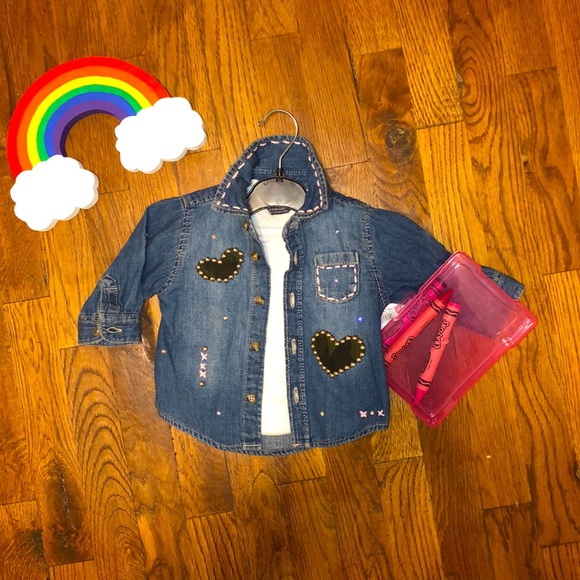 ONE OF A KIND CUSTOM Baby Denim button down shirt - Picture 2 of 4